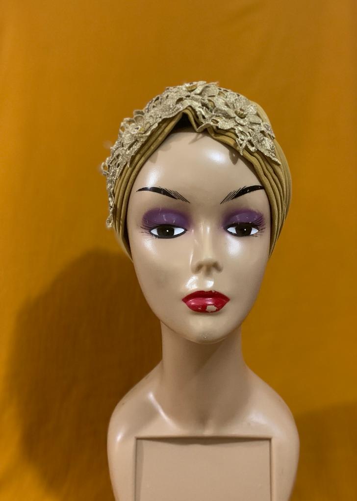 Gold Wave Floral Head wrap